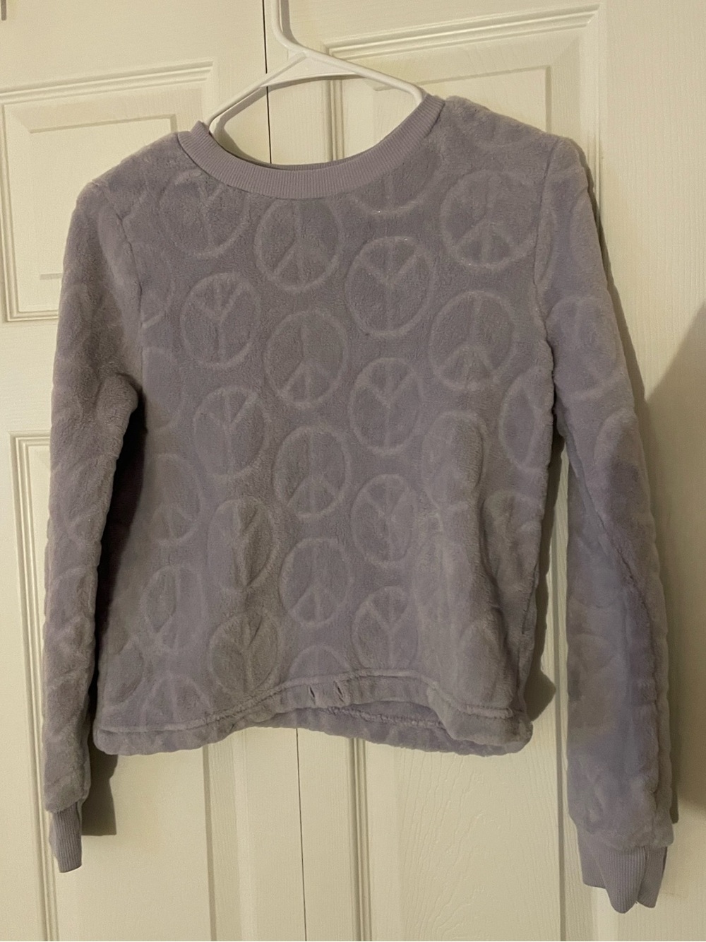 Almost Famous Lilac Fleece Top - Black Logo Tag